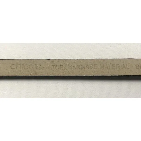 Chicos Black Leather Hip Belt Adjustable Pewter Boho Horseshoe Buckle M/L 31-44” - Picture 10 of 16